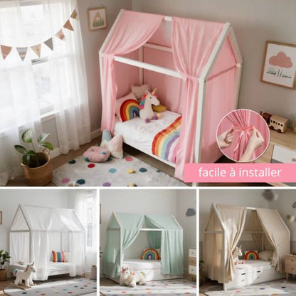 Ciel de lit cabane marron  |  Taïs™ - 2pcs