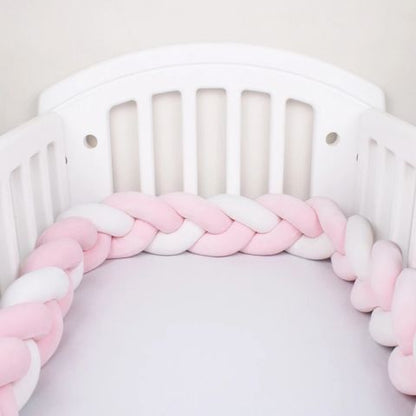 TOUR DE LIT TRESSÉ Rose Blanc