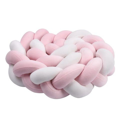 TOUR DE LIT TRESSÉ Rose Blanc